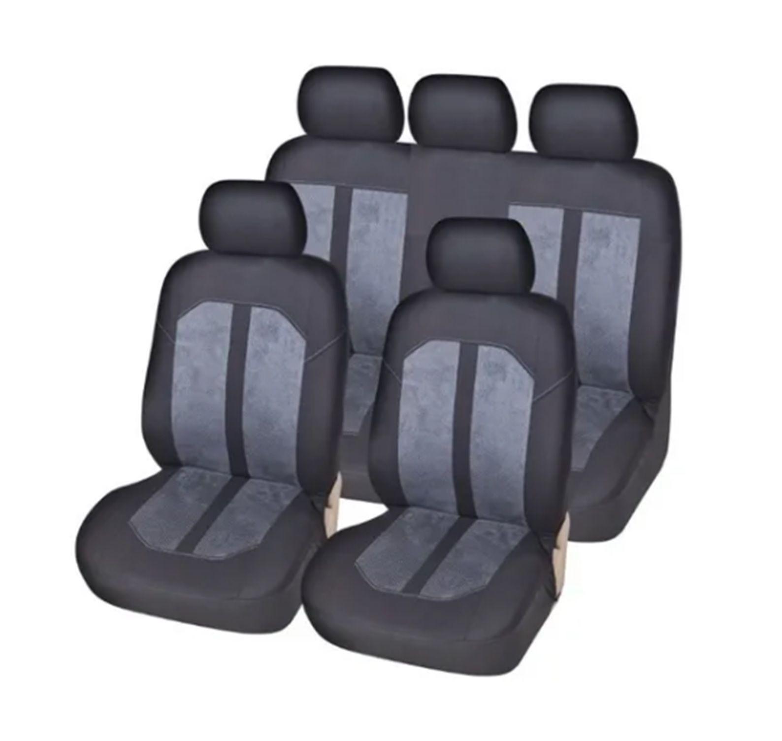 Funda Cubre Asiento Velvet/malla 11 Pzs Gris Claro-0
