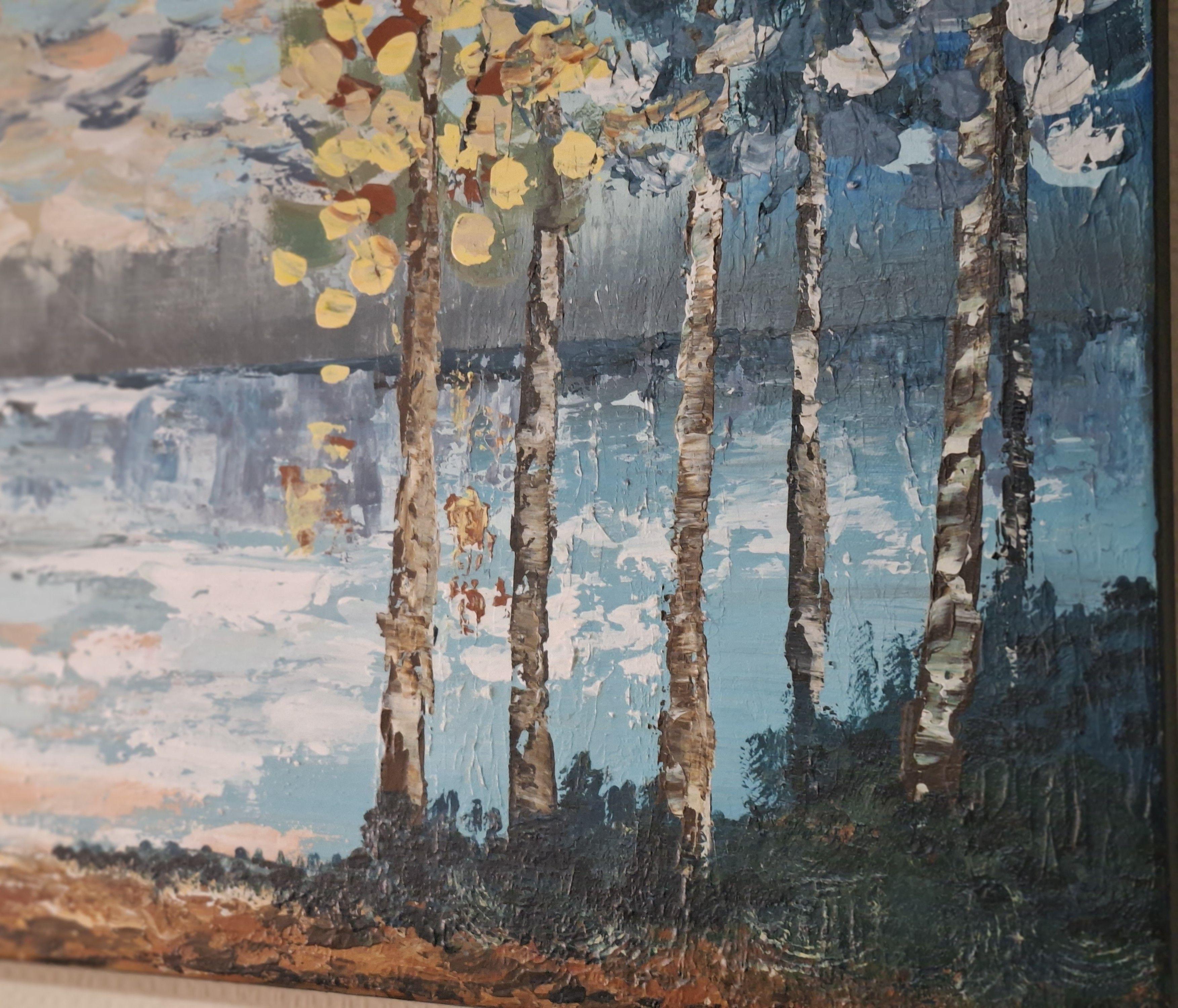 Cuadro Decorativo Serenidad Pintura Acrílica sobre Lienzo 50x120 cm GiuArts-5