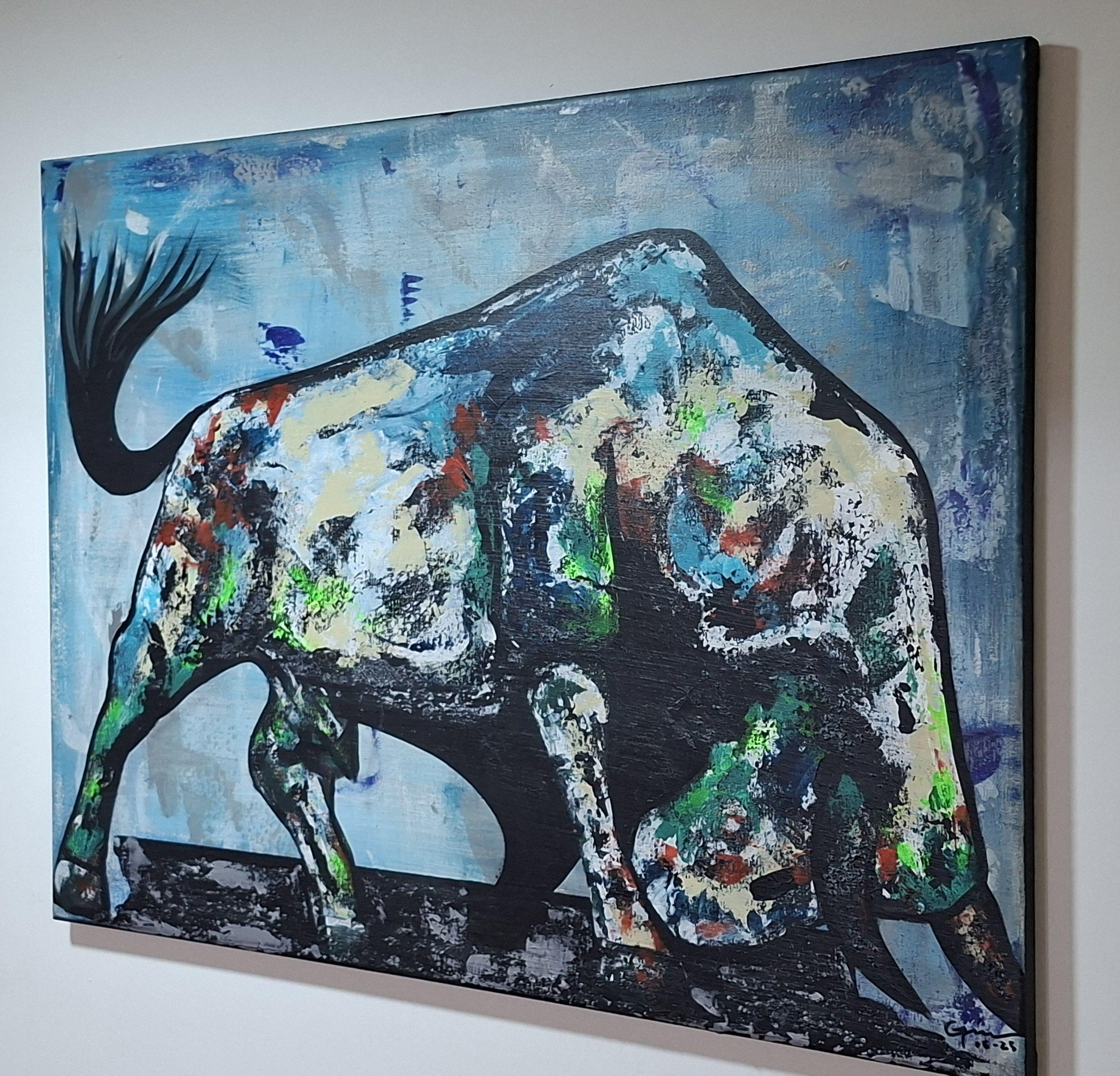 Cuadro Decorativo Toro Colors Blue 60x80 cm GiuArts-2