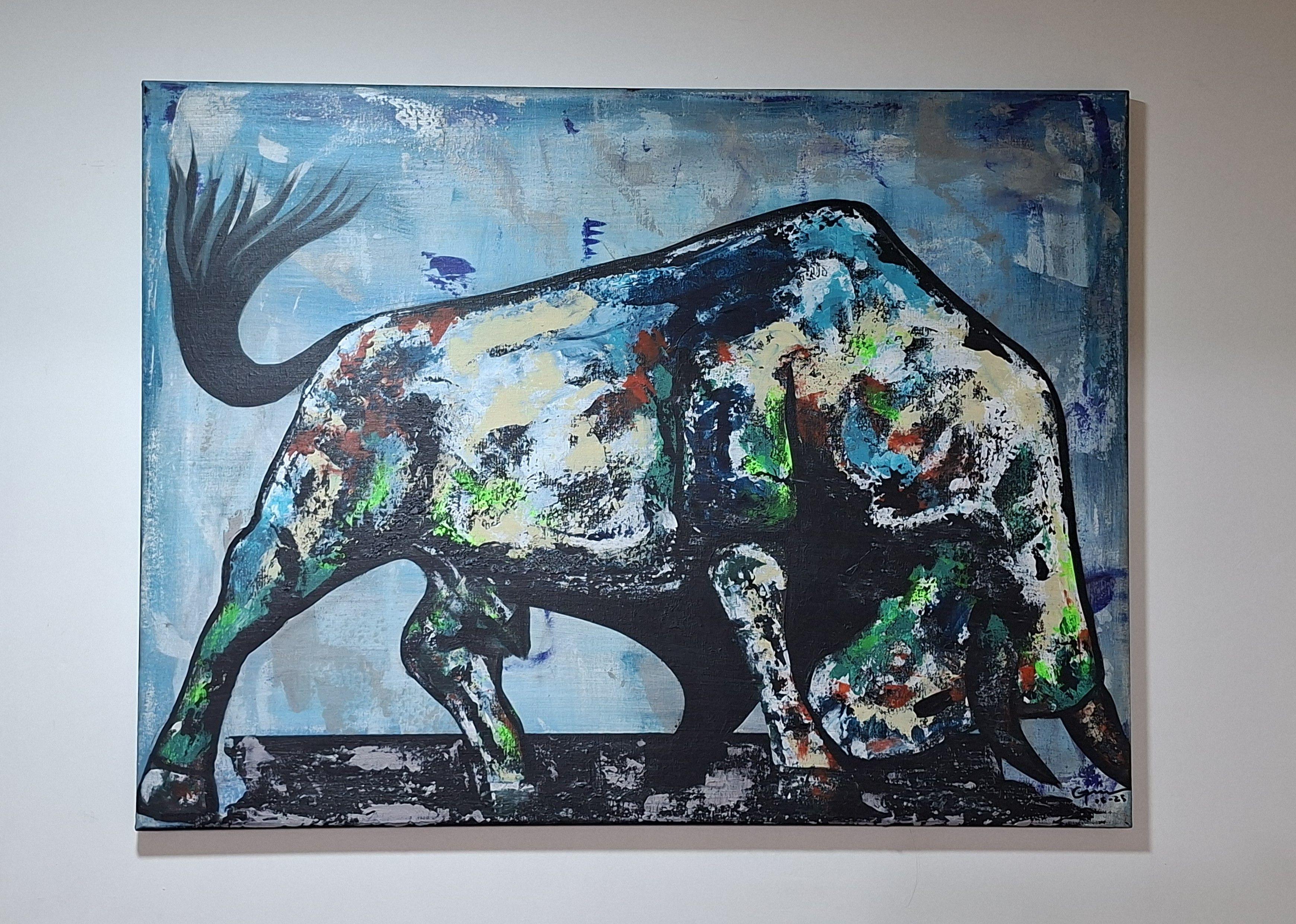 Cuadro Decorativo Toro Colors Blue 60x80 cm GiuArts-3