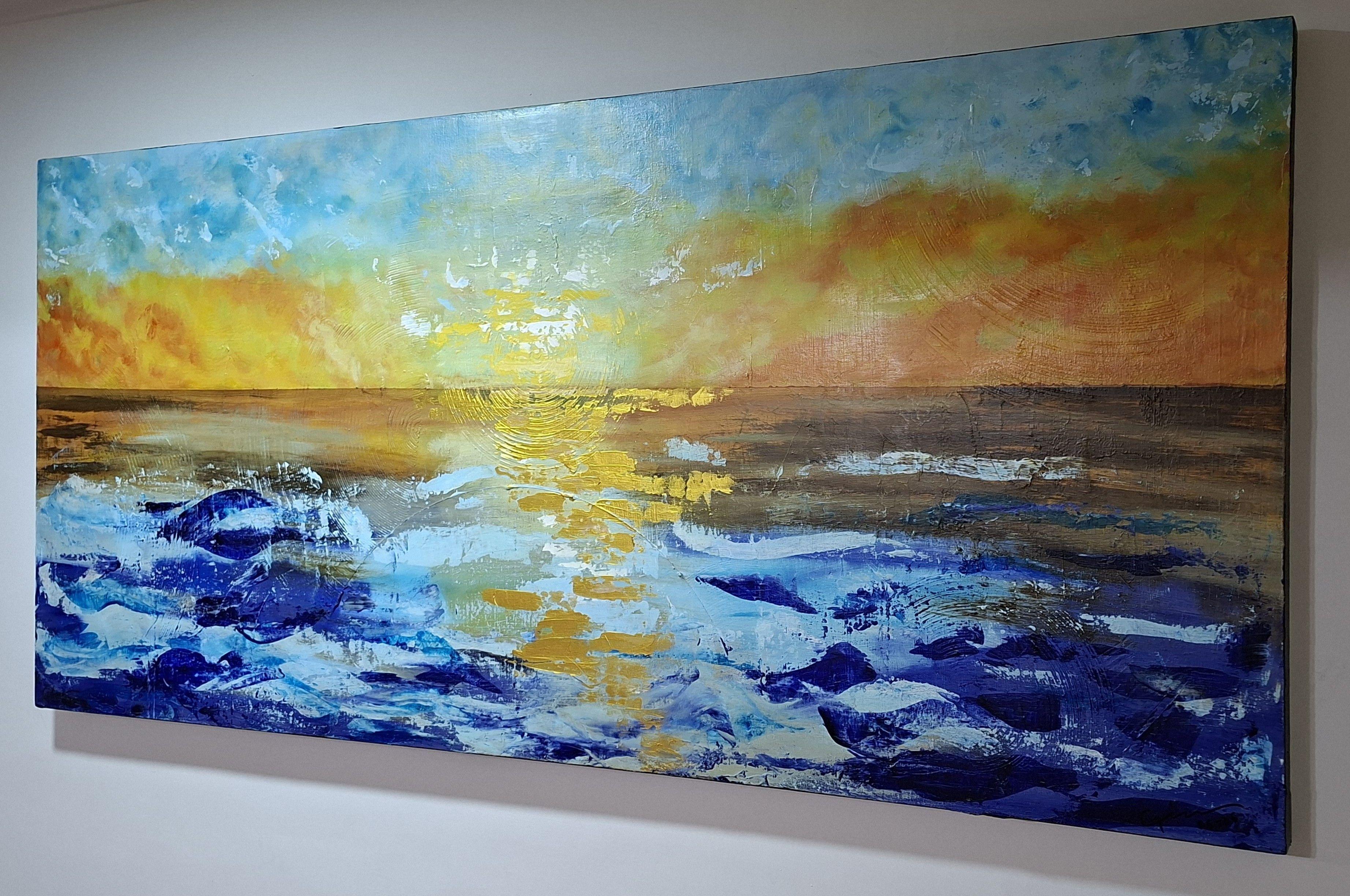 Cuadro Decorativo Horizonte Infinito - Técnica Mixta - 70x150 cm - GiuArts-2