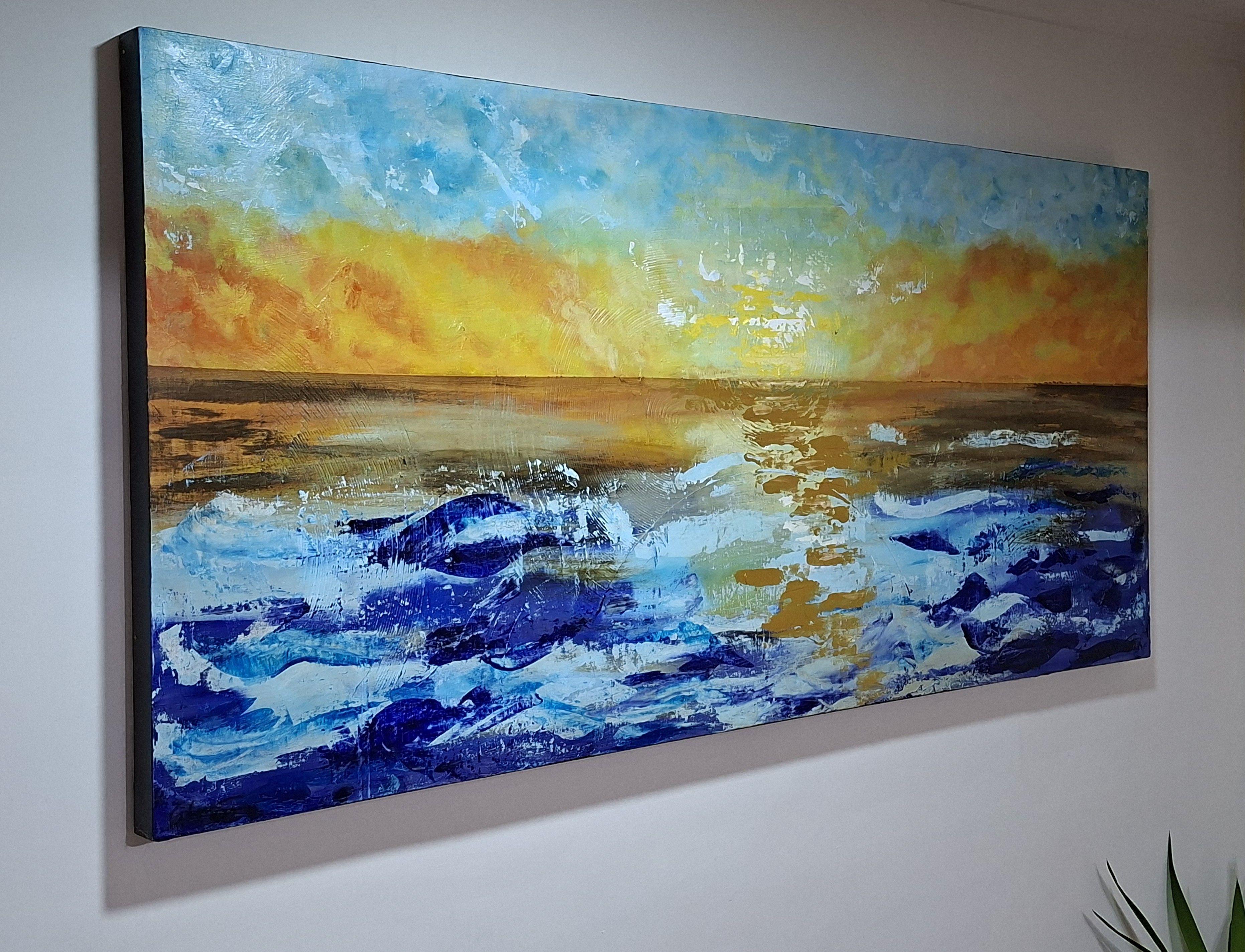 Cuadro Decorativo Horizonte Infinito - Técnica Mixta - 70x150 cm - GiuArts-3