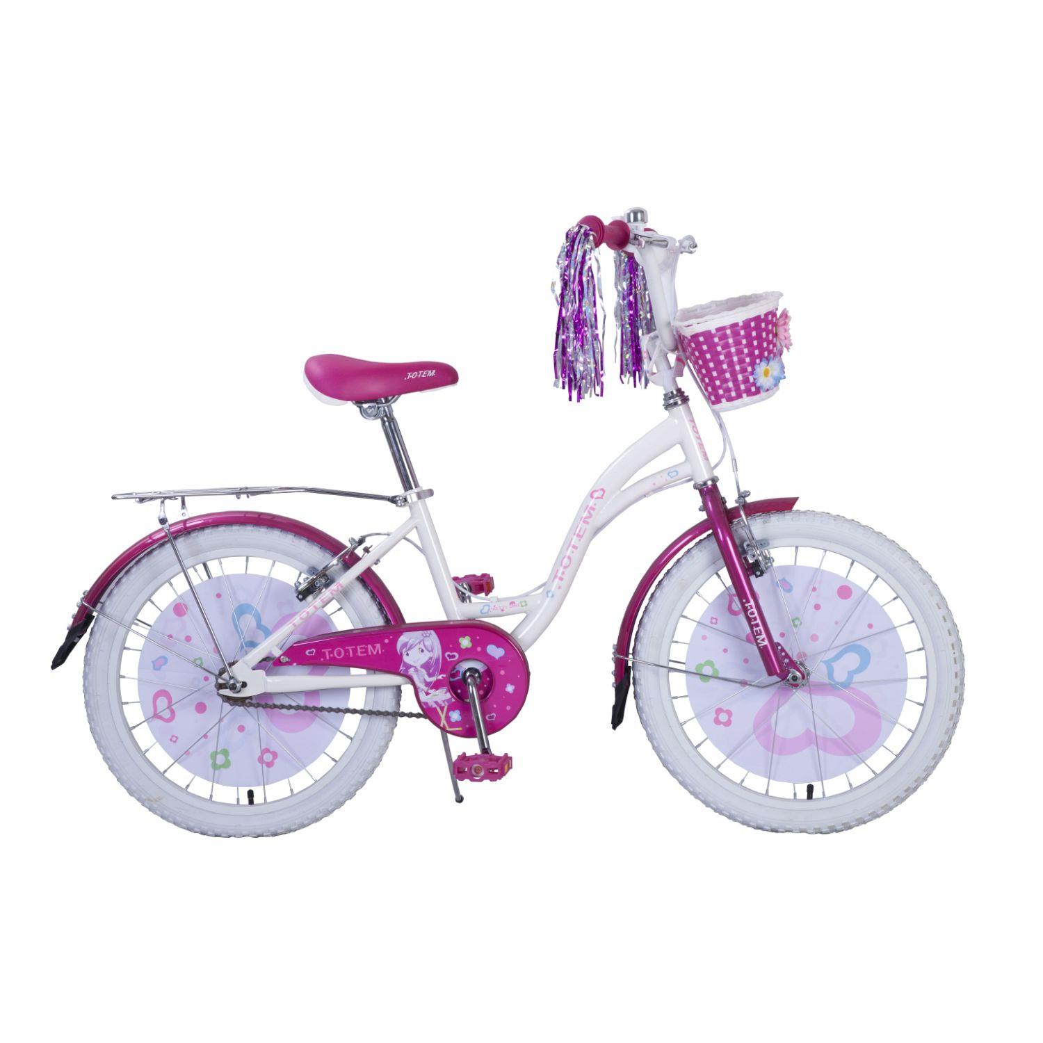BICICLETA TOTEM NIÑA ARO 20  PRETTY GIRL COLOR BLANCO/ROSA-0