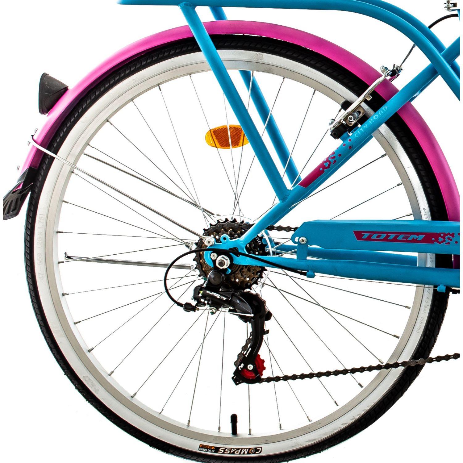BICICLETA TOTEM CITY DAMA ARO 26 CELESTE-3