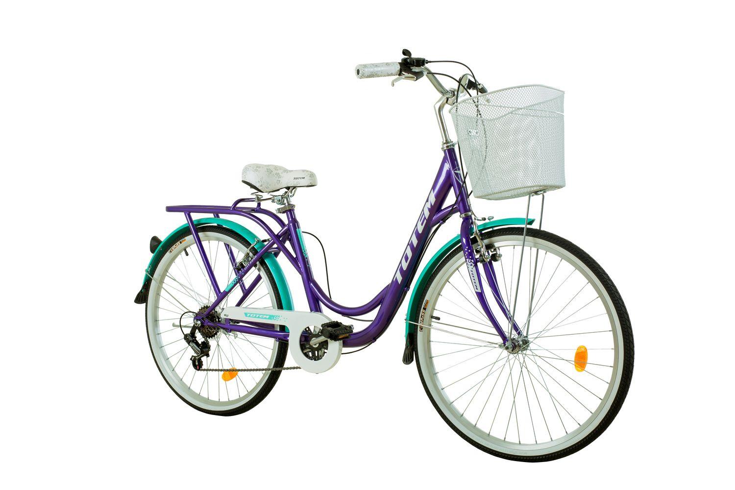 BICICLETA TOTEM CITY DAMA ARO 26 MORADO CON TURQUESA-0