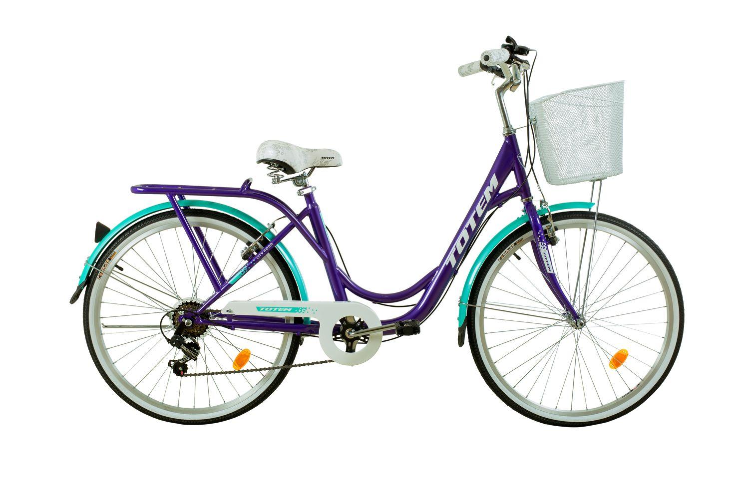 BICICLETA TOTEM CITY DAMA ARO 26 MORADO CON TURQUESA-1
