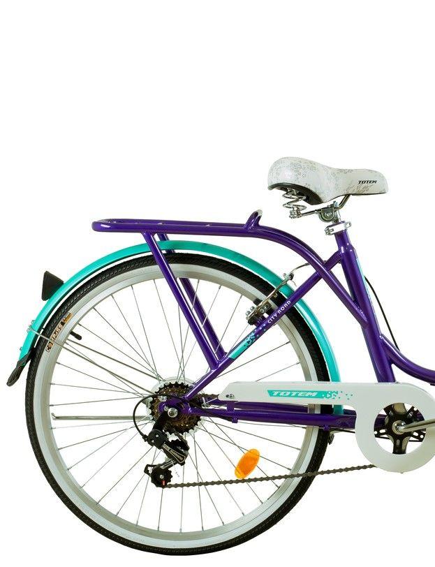 BICICLETA TOTEM CITY DAMA ARO 26 MORADO CON TURQUESA-2