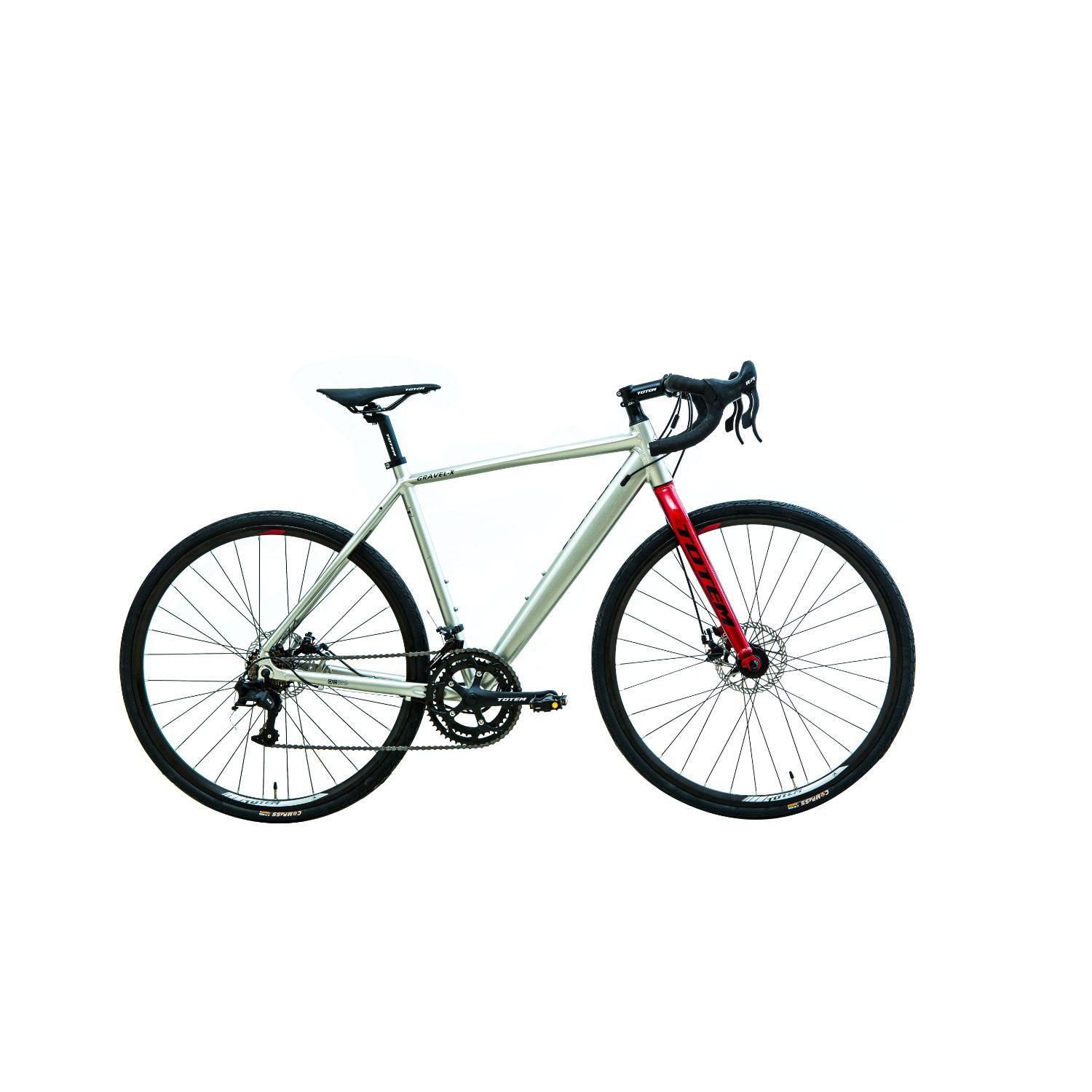 BICICLETA GRAVEL TOTEM 700*54 GRAVEL-X GRIS CON PLATA-0