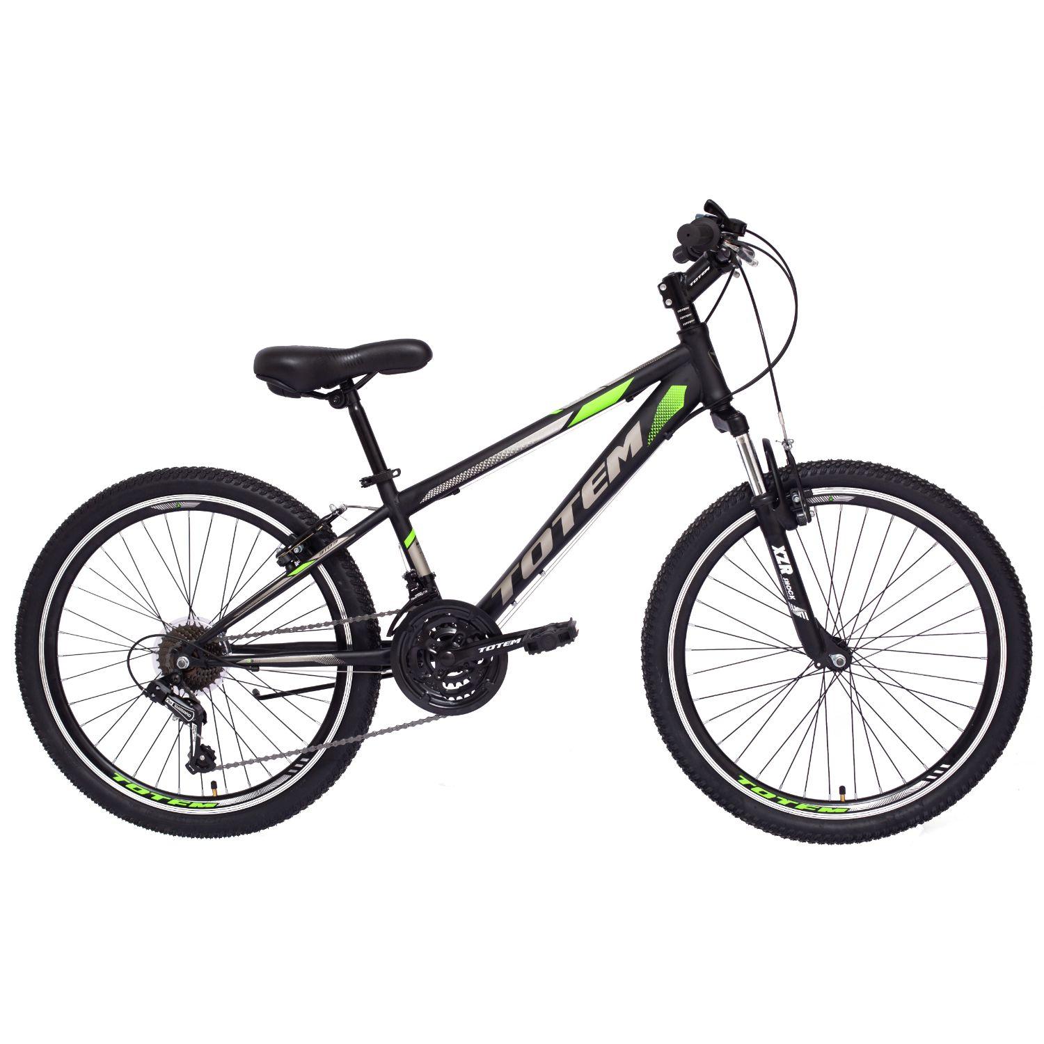 BICICLETA TOTEM MTB ARO 24 MODELO 3103 NEGRO CON VERDE-0