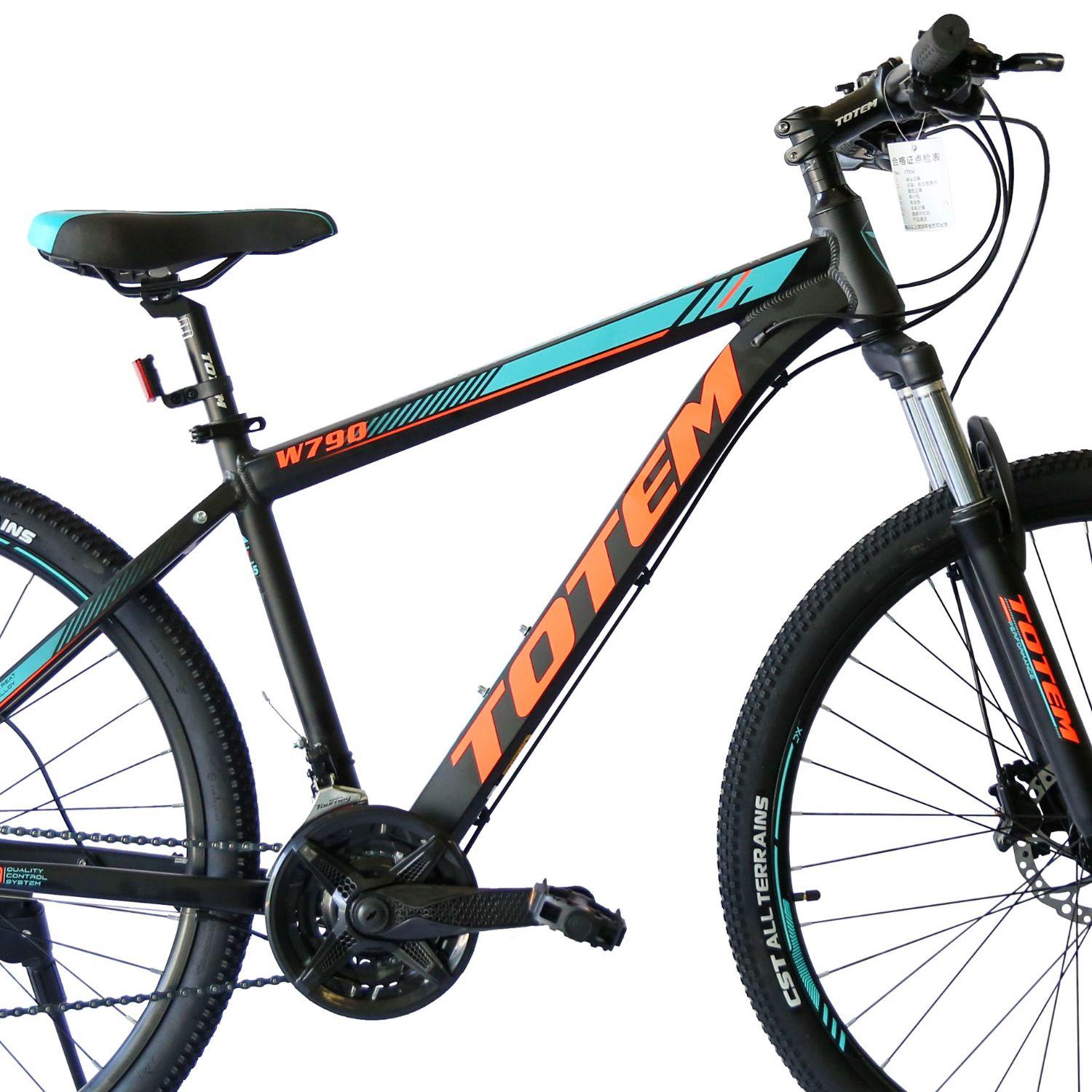 BICICLETA TOTEM MTB ARO 29*19 MOD W790 COLOR NEGRO CON NARANJO-3