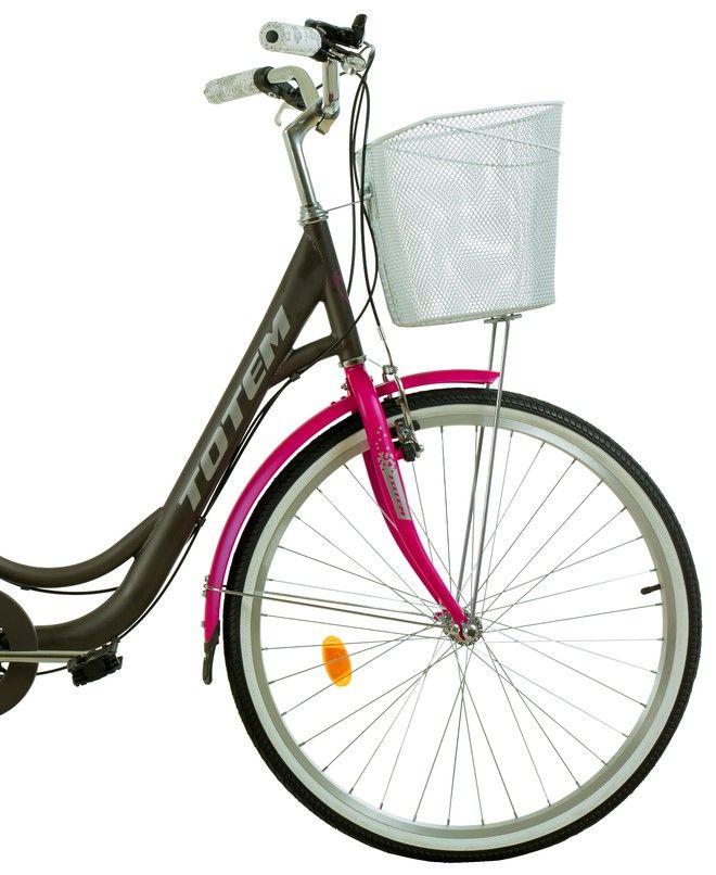 BICICLETA TOTEM CITY DAMA ARO 26 GRIS CON FUCSIA-3