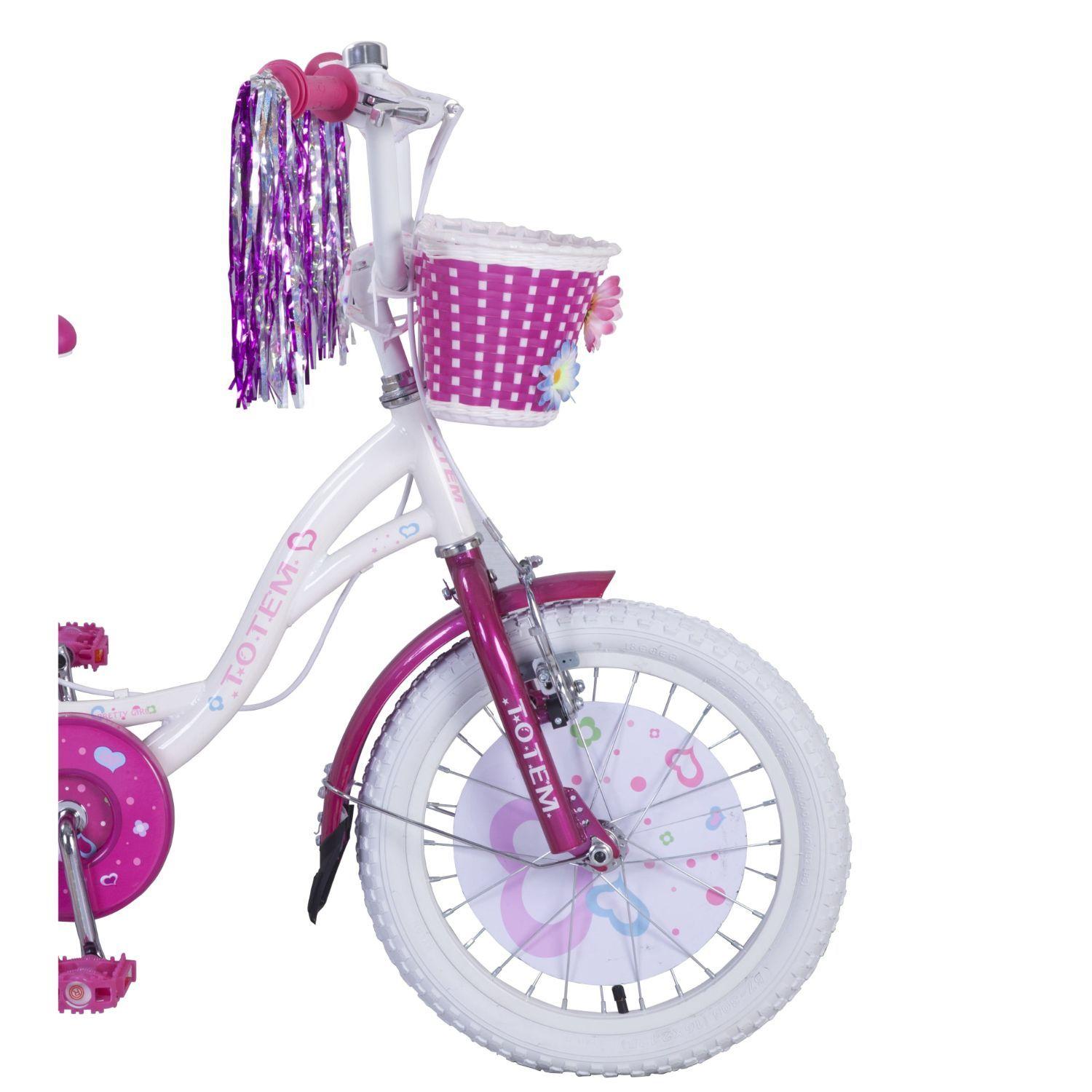 BICICLETA TOTEM NIÑA  ARO 16 PRETTY GIRL COLOR BLANCO/ROSA-2