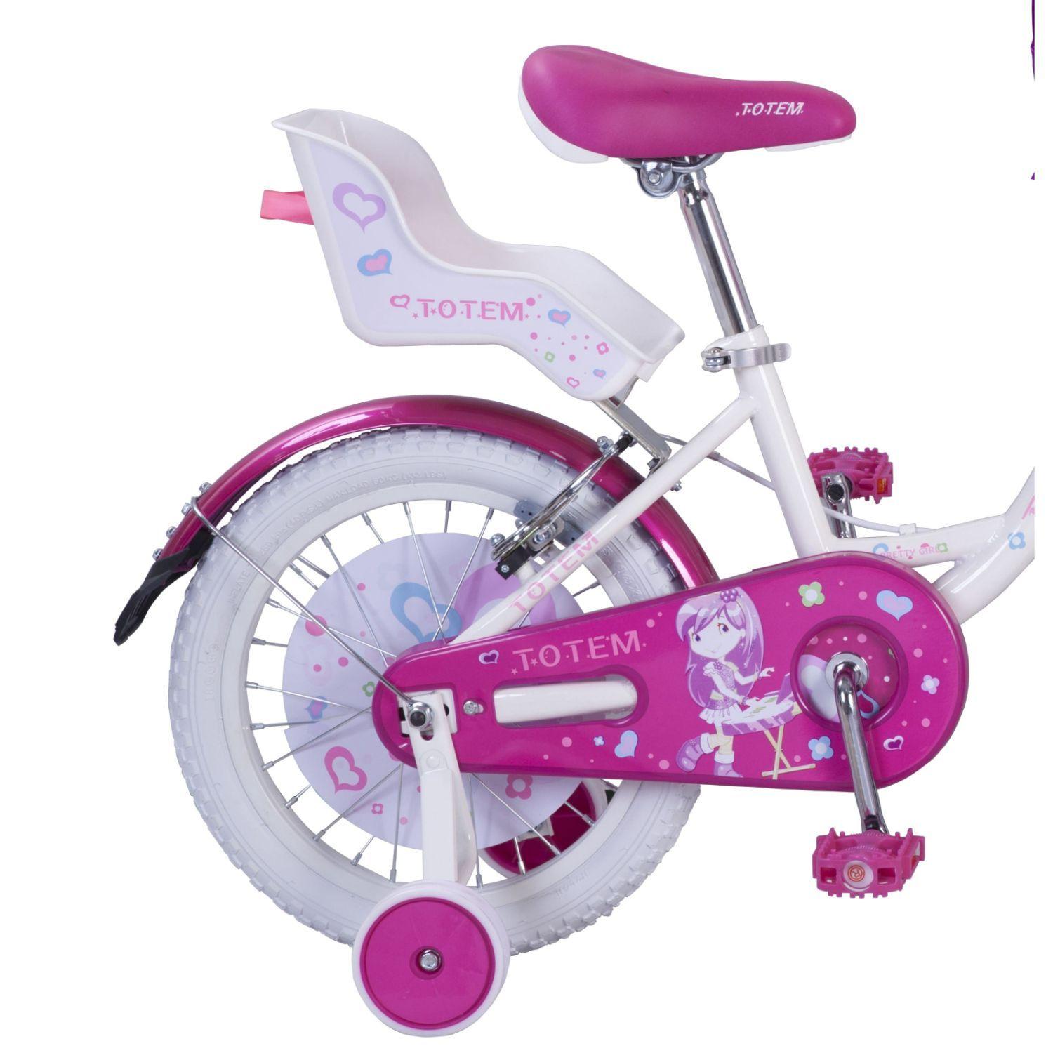 BICICLETA TOTEM NIÑA  ARO 16 PRETTY GIRL COLOR BLANCO/ROSA-1