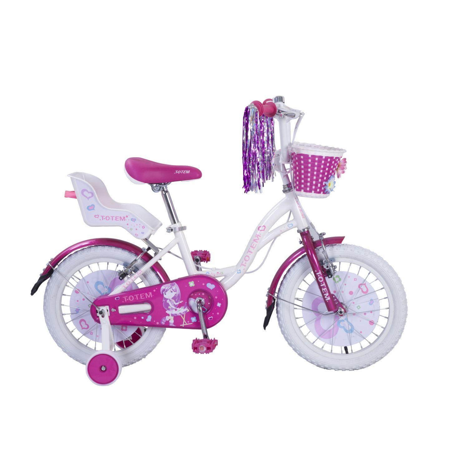 BICICLETA TOTEM NIÑA  ARO 16 PRETTY GIRL COLOR BLANCO/ROSA-0