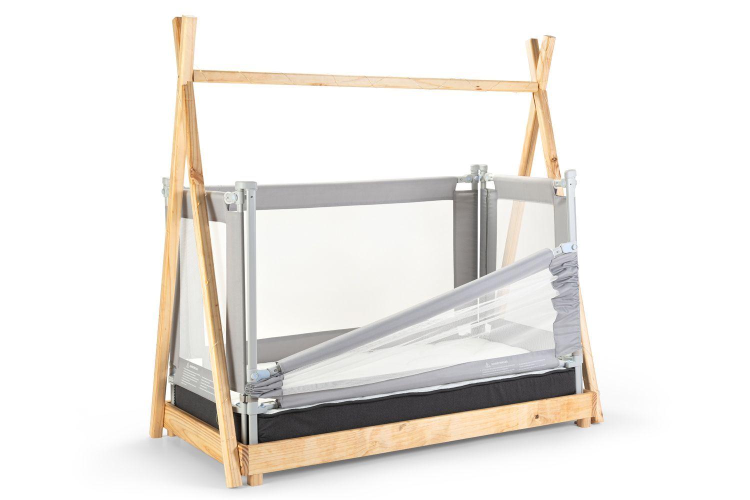 4 Barandas Para Cama transición/ Montessori 70*70*140*140 cm Gris Altura colchón hasta 27 cm-3