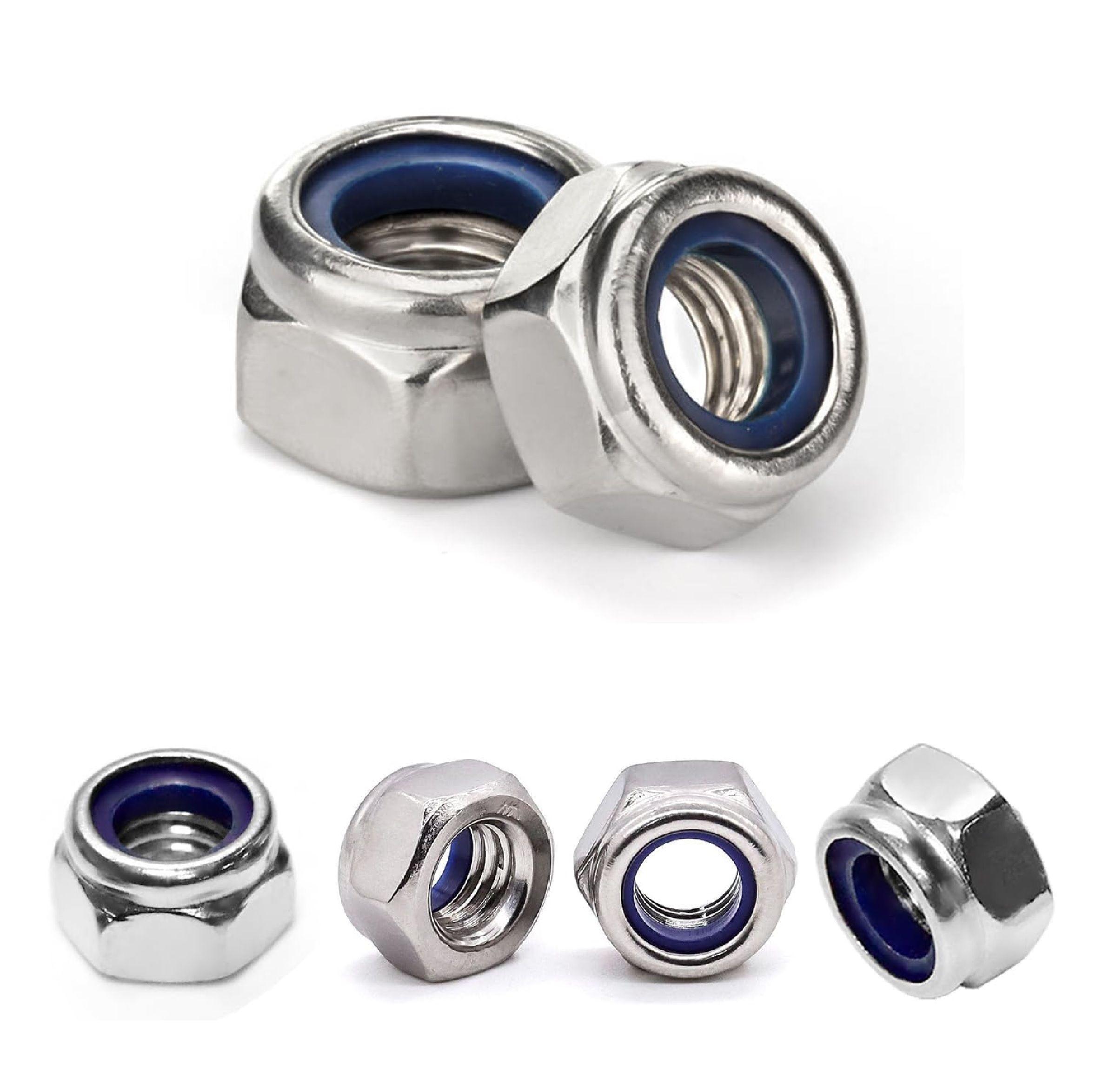 Tuerca Hexagonal Seguridad Zincado 8mm Paso 1.25 x 5 Unid. -0