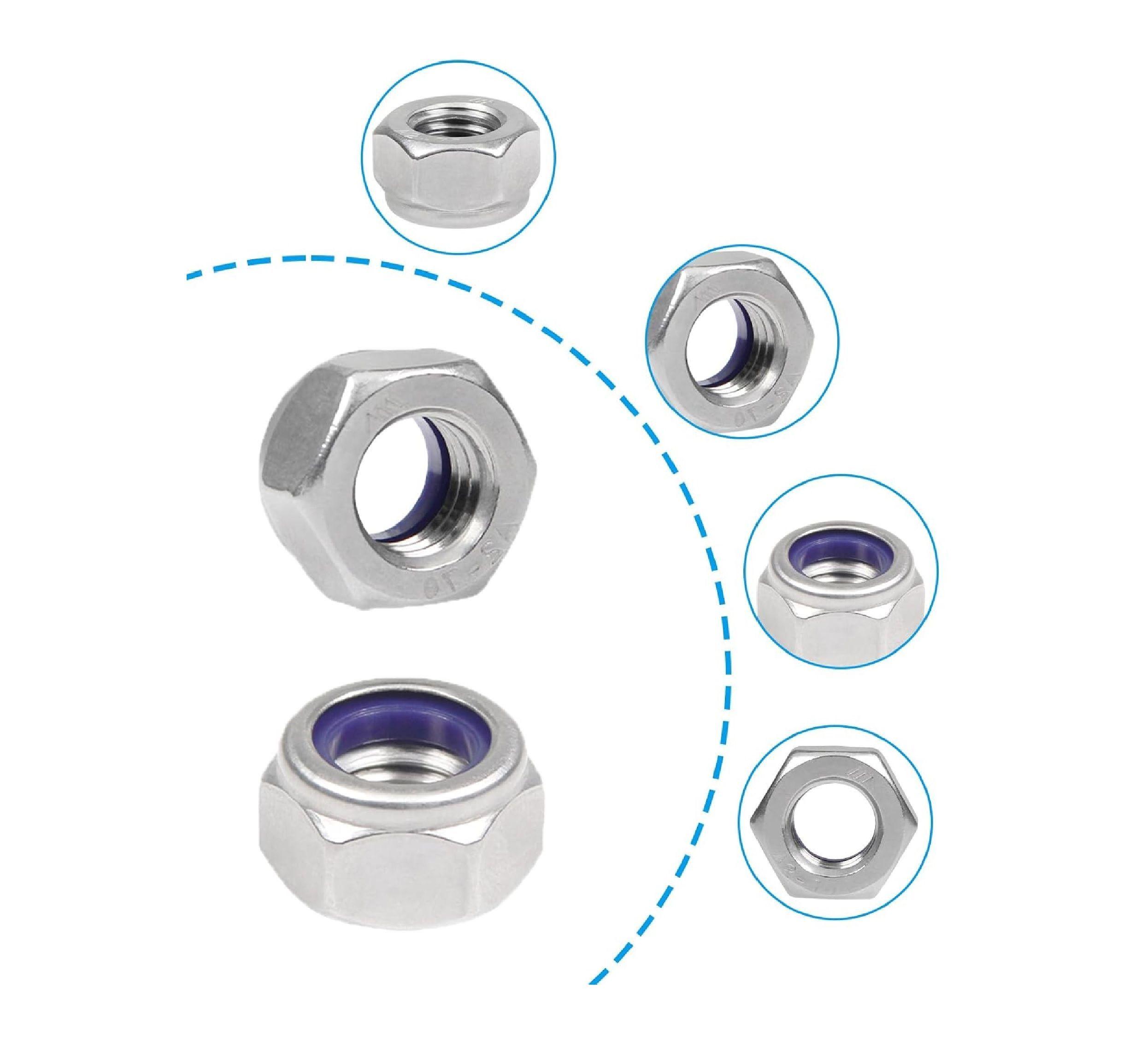Tuerca Hexagonal Seguridad Zincado 8mm Paso 1.25 x 20 Unid. -1