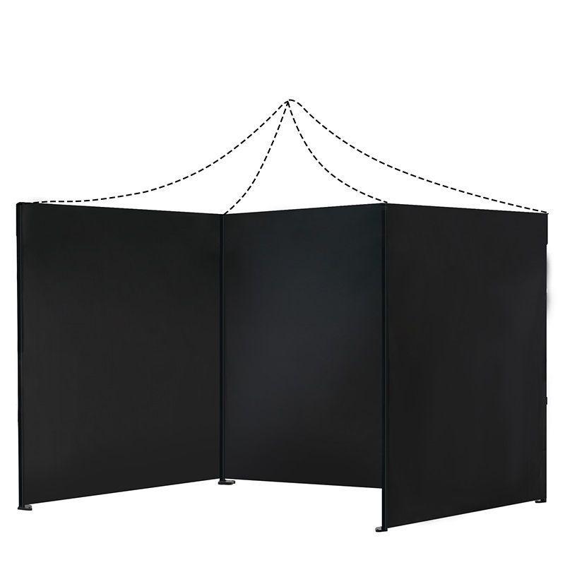 Lona Paredes Laterales Para Toldo Plegable 2x2 MTS Negro Impermeable-0