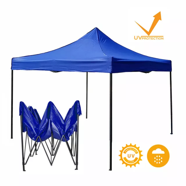 Toldo Plegable 3x3 mts lona Oxford 600D AZUL Engomada-1