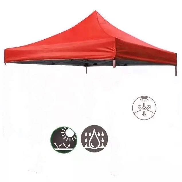 Lona Oxford Engomada Para Toldo Plegable 2x2 MTS Rojo Impermeable-1