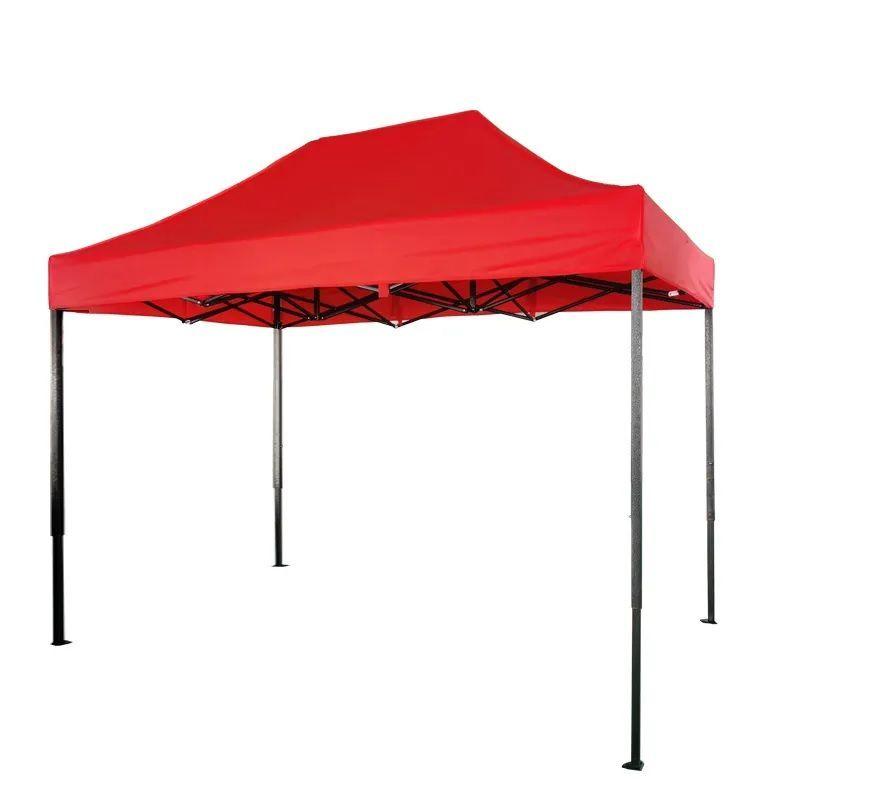 Toldo Plegable Metalico  2x3 m Lona Oxford Engomada Roja Impermeable-0