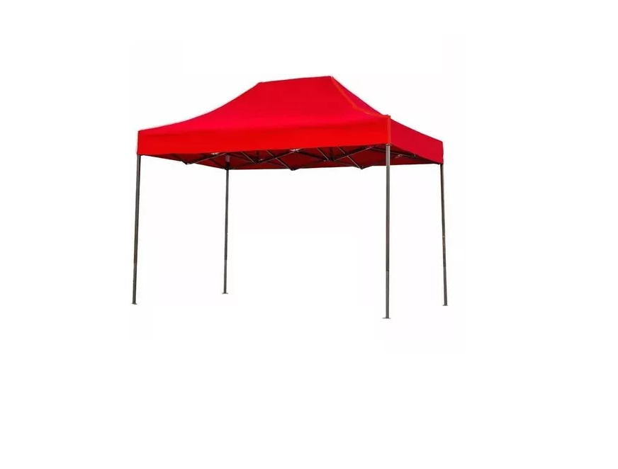 Toldo Plegable Metalico  2x3 m Lona Oxford Engomada Roja Impermeable-1
