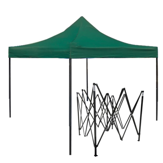 Toldo Plegable tipo araña 2.5 x 2.5 Mt lona verde impermeable-0