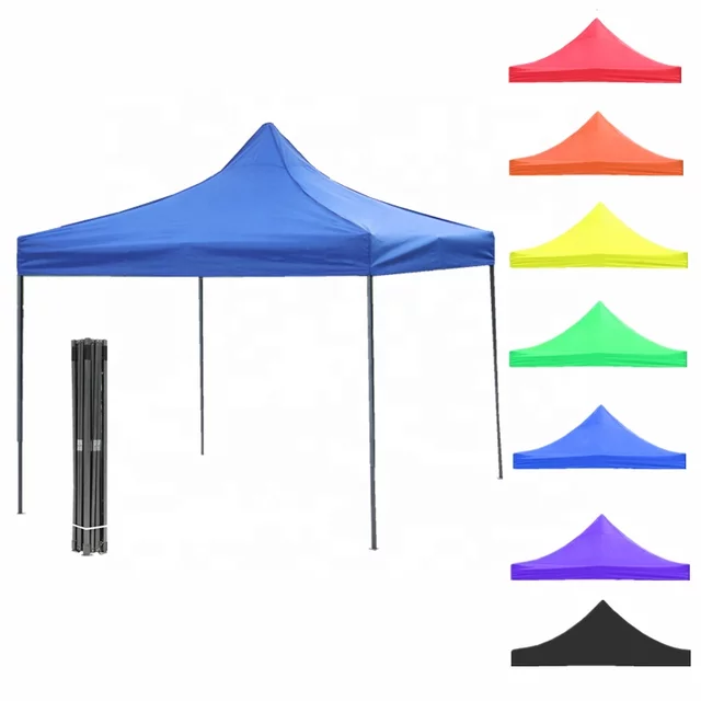 Toldo Plegable 2x2 MTS Lona Oxford engomada Negra Impermeable-2