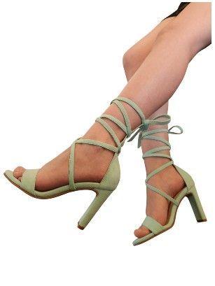 Sandalia de vestir tiras Mujer taco alto cuadrado Luciana Vrou -5