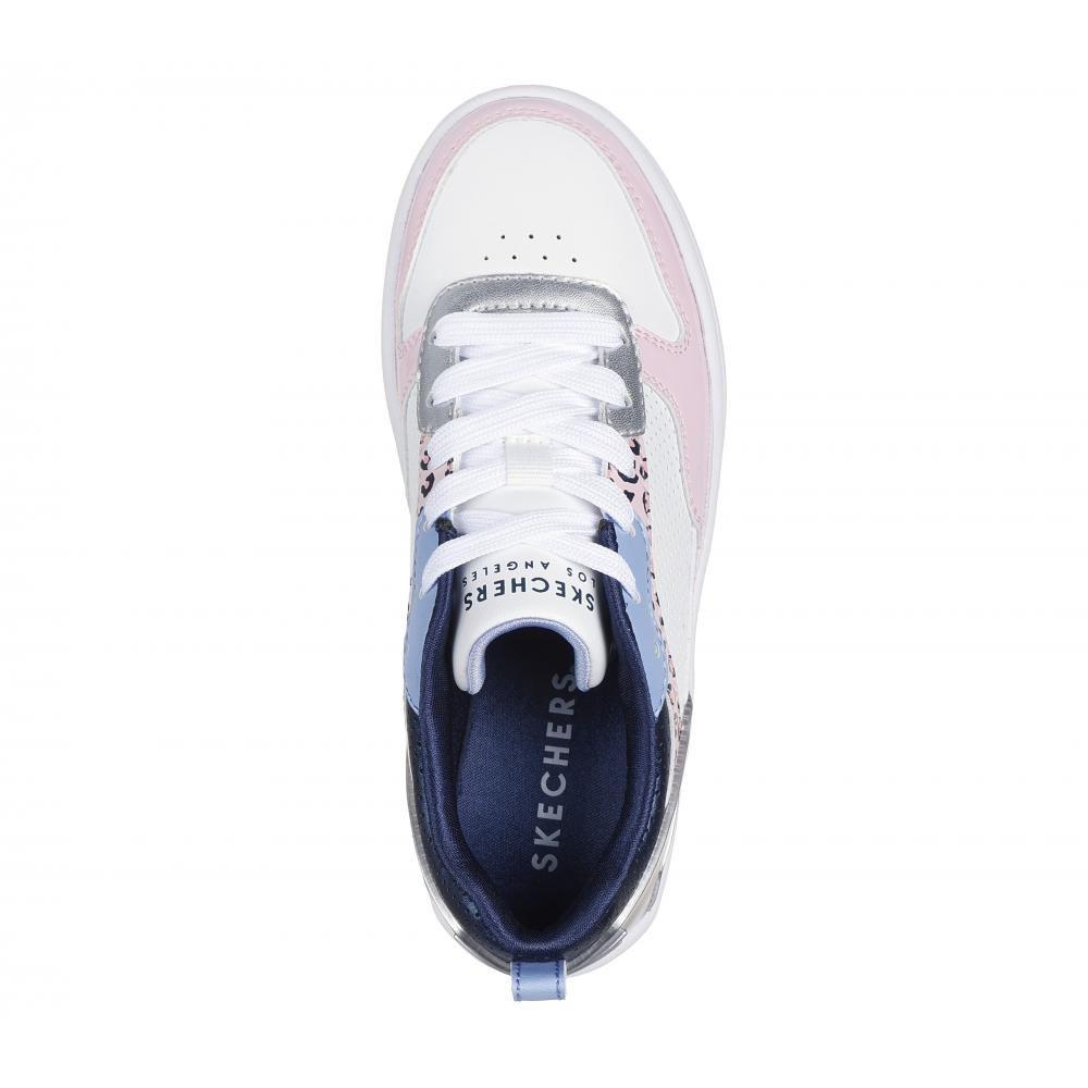 Zapatilla Niña Court High Shine Chic Blanco Skechers-1