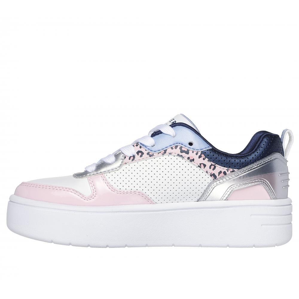 Zapatilla Niña Court High Shine Chic Blanco Skechers-3