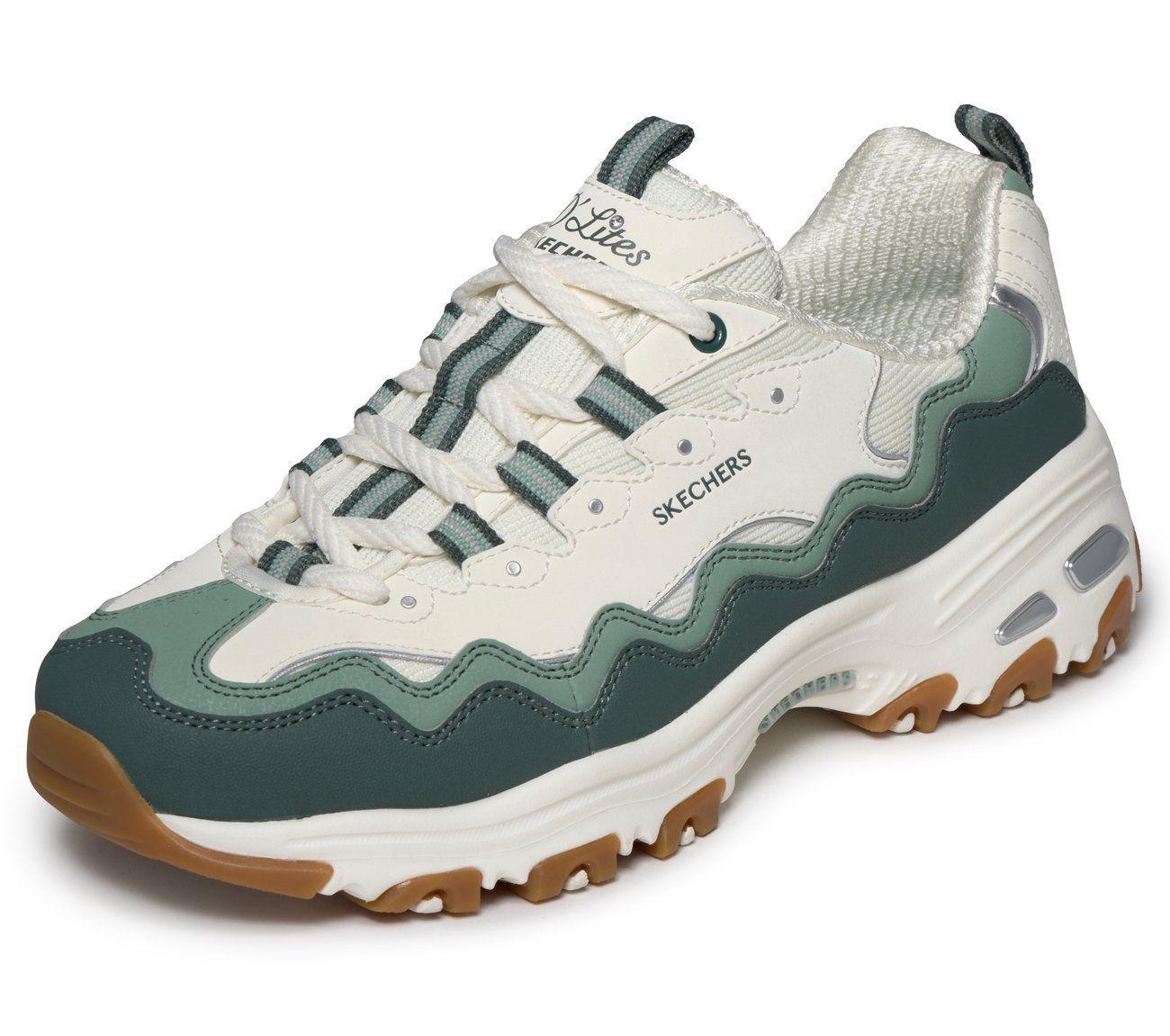 Zapatillas Mujer D'Lites Beige Verde Skechers-4