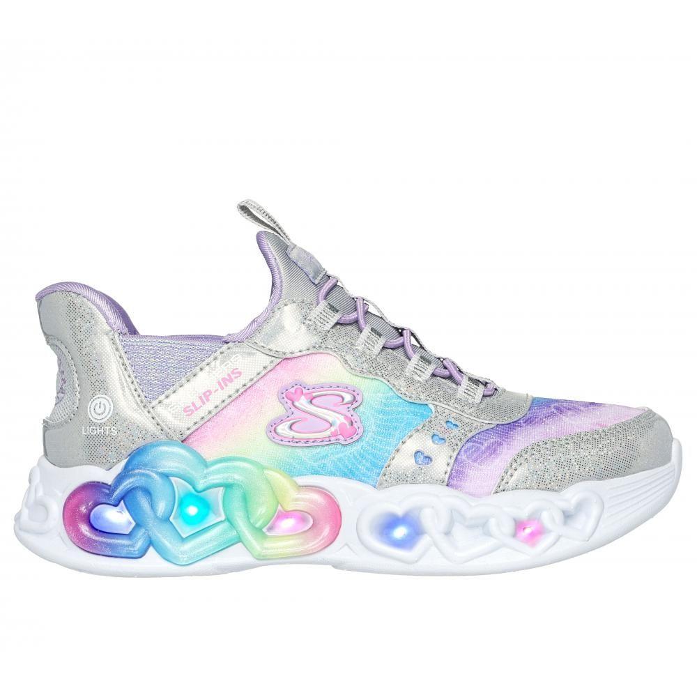 Zapatilla Niña Skechers Slip-ins: Infinite Heart Lights Gris-5