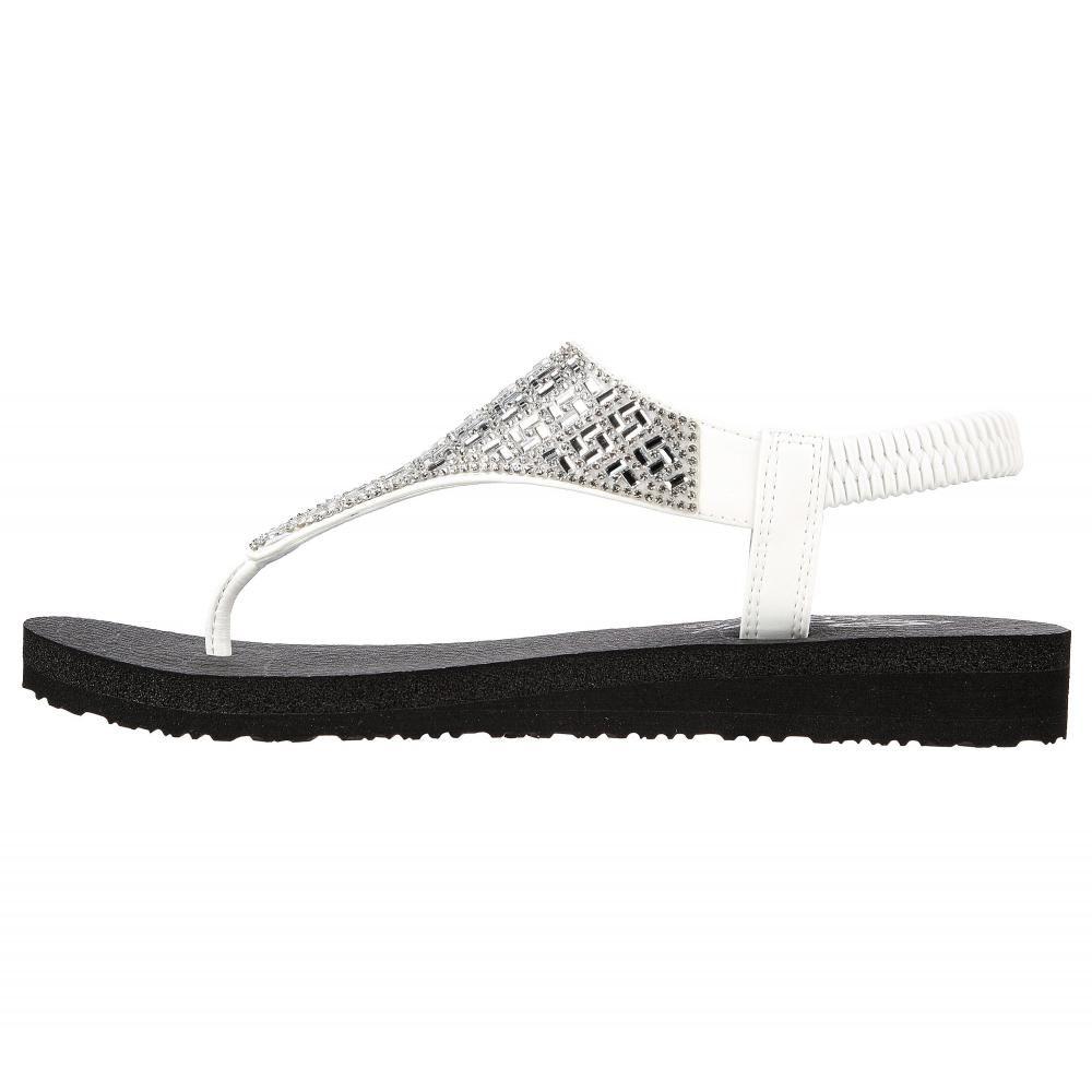 Sandalia Mujer Meditation Sweet Rock Blanco Skechers-3