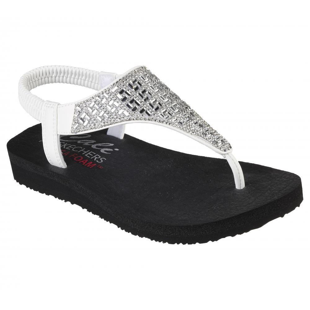 Sandalia Mujer Meditation Sweet Rock Blanco Skechers-4