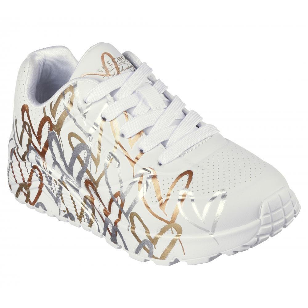 Zapatilla Niña Uno Lite Metallic Love Blanco Skechers-0