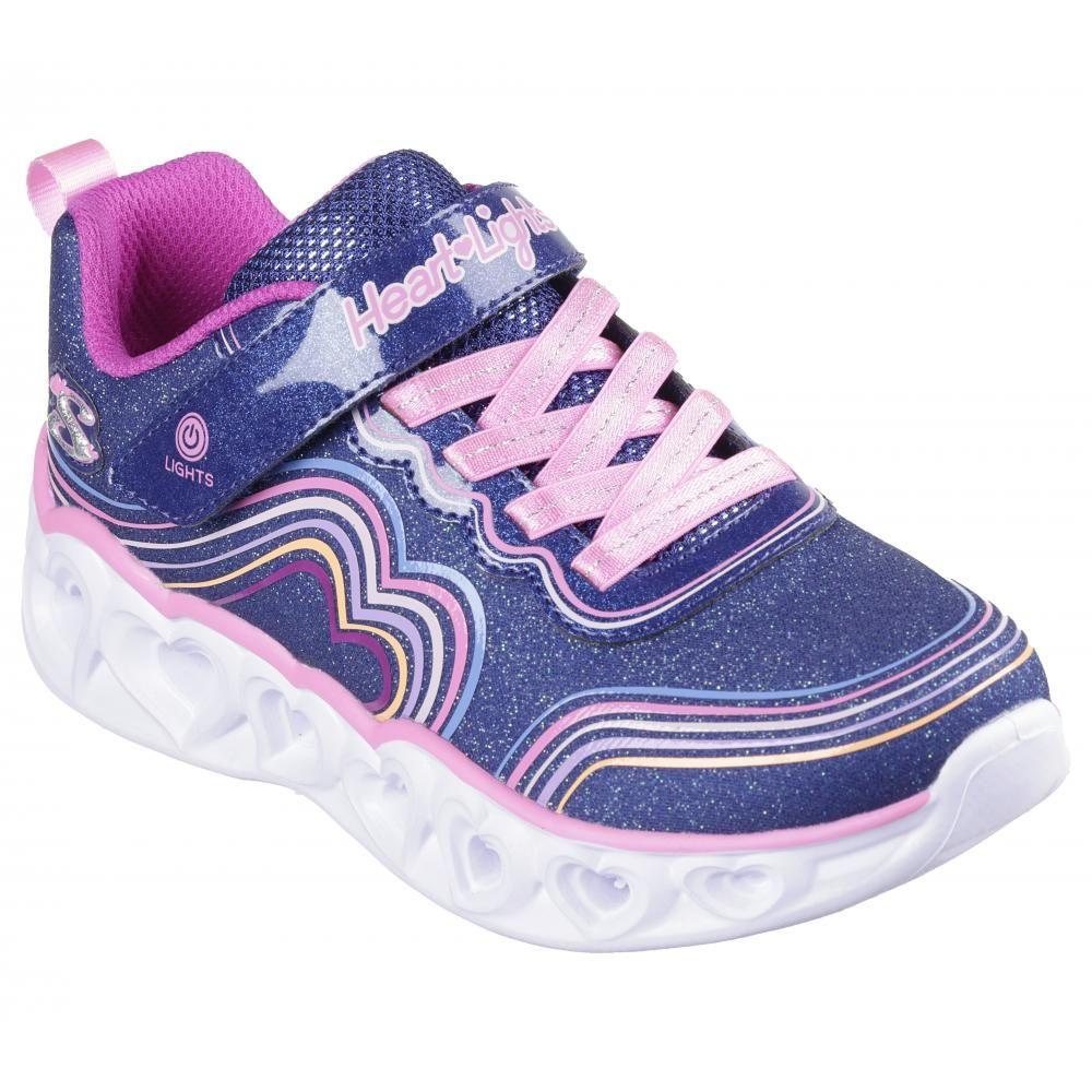 Zapatilla Niña Heart Lights Retro Hearts Navy Skechers-4