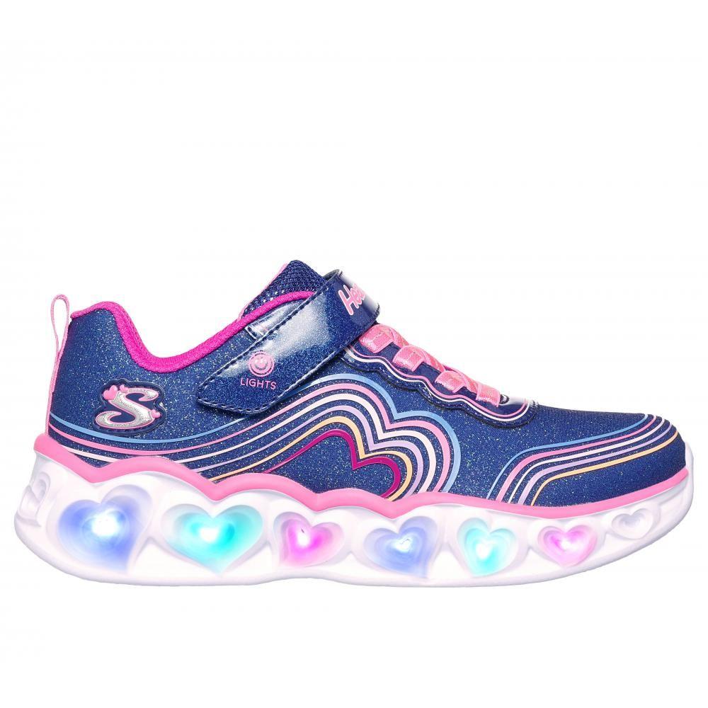 Zapatilla Niña Heart Lights Retro Hearts Navy Skechers-5