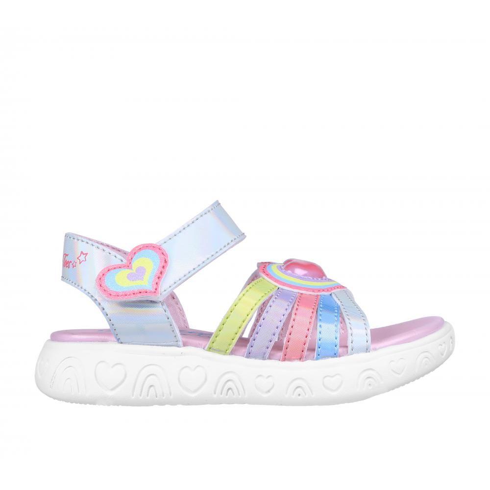Sandalia Niña Rainbow Shines Heart Cuties Gris Skechers-0