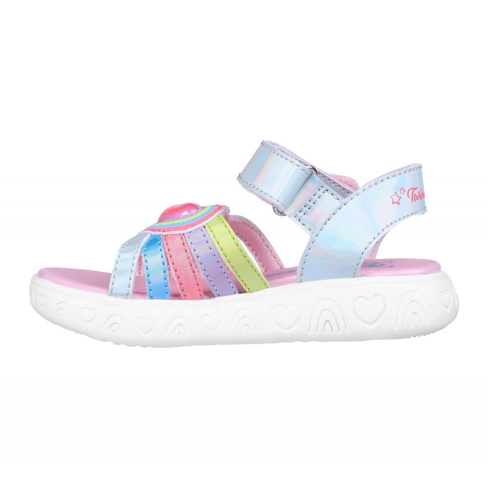 Sandalia Niña Rainbow Shines Heart Cuties Gris Skechers-3