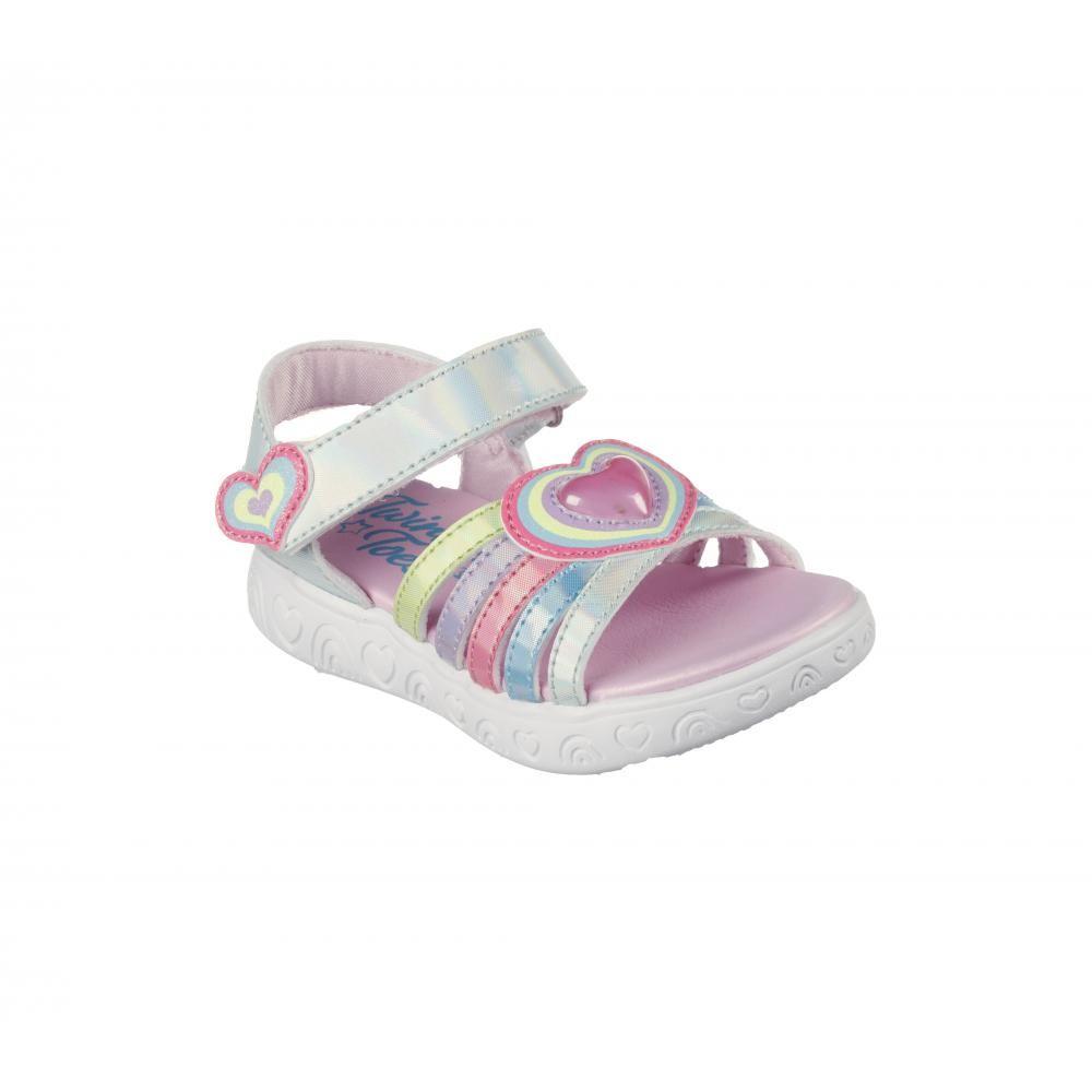Sandalia Niña Rainbow Shines Heart Cuties Gris Skechers-4