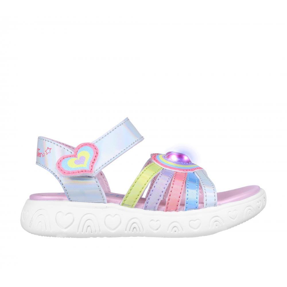 Sandalia Niña Rainbow Shines Heart Cuties Gris Skechers-5