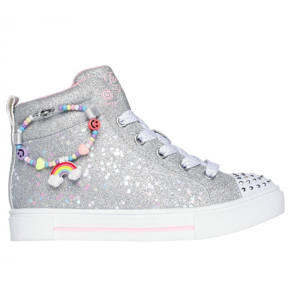 Zapatilla Niña Twinkle Sparks Charm Bestie Gris Skechers-0