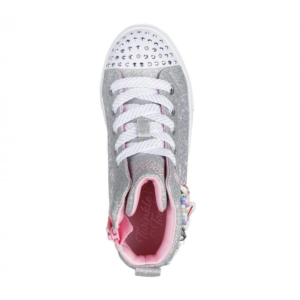 Zapatilla Niña Twinkle Sparks Charm Bestie Gris Skechers-1