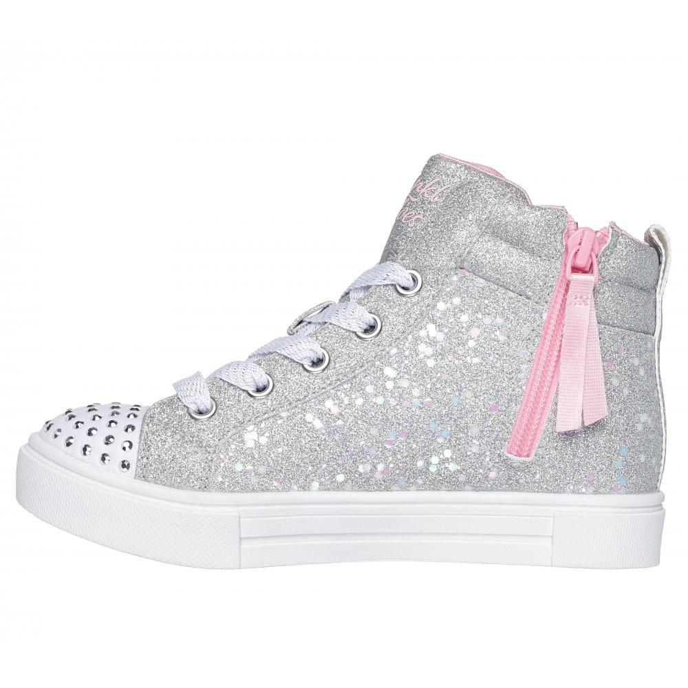 Zapatilla Niña Twinkle Sparks Charm Bestie Gris Skechers-3