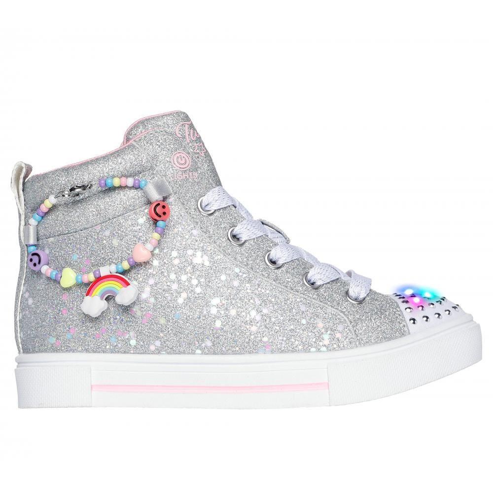 Zapatilla Niña Twinkle Sparks Charm Bestie Gris Skechers-5