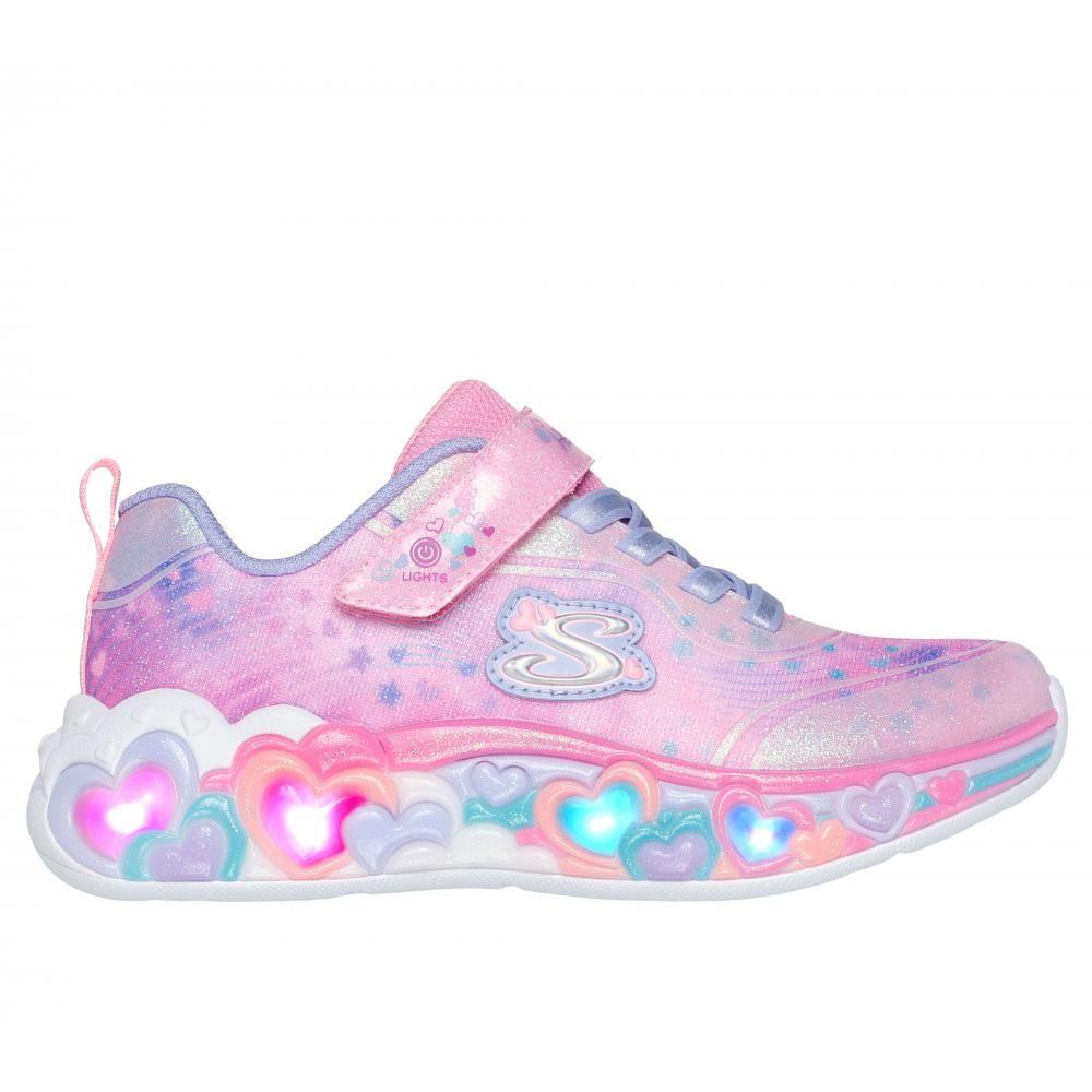 Zapatilla Niña Eternal Heart Lights Rosado Skechers-5