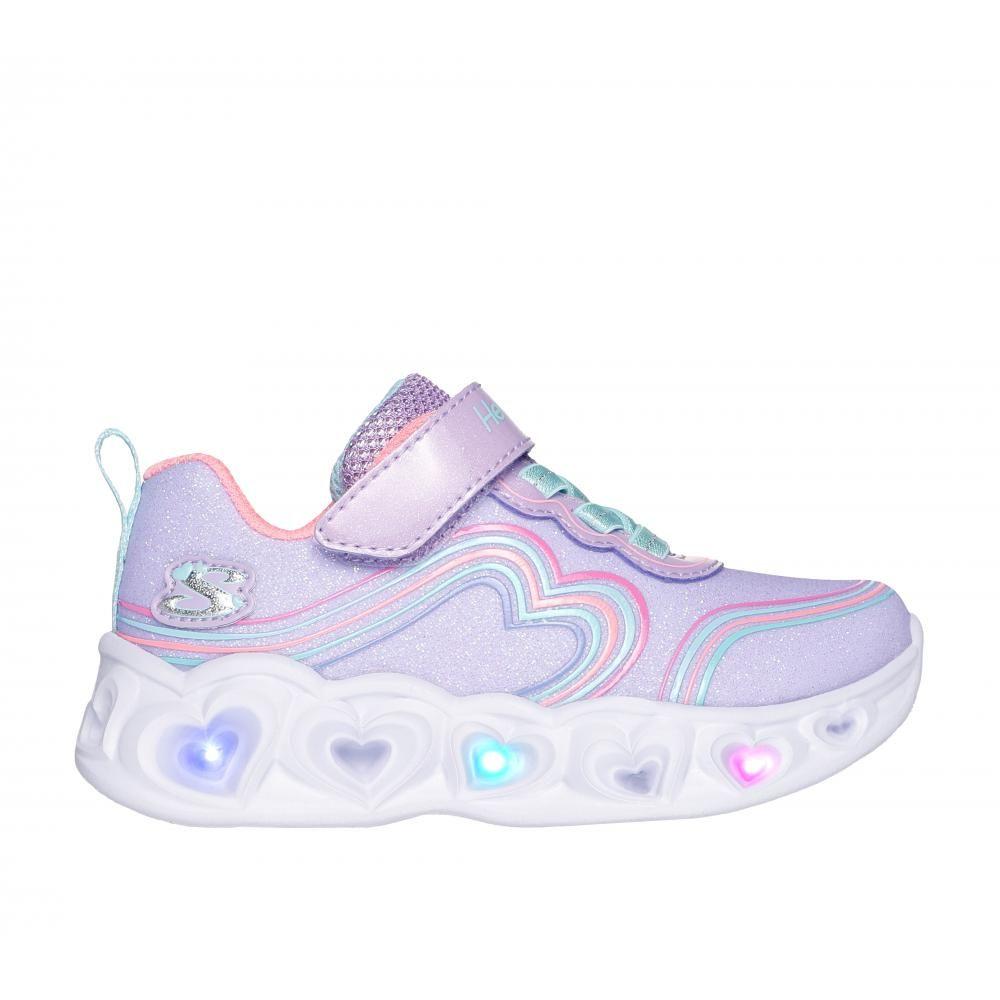 Zapatilla Niña Heart Lights Morado Skechers-4