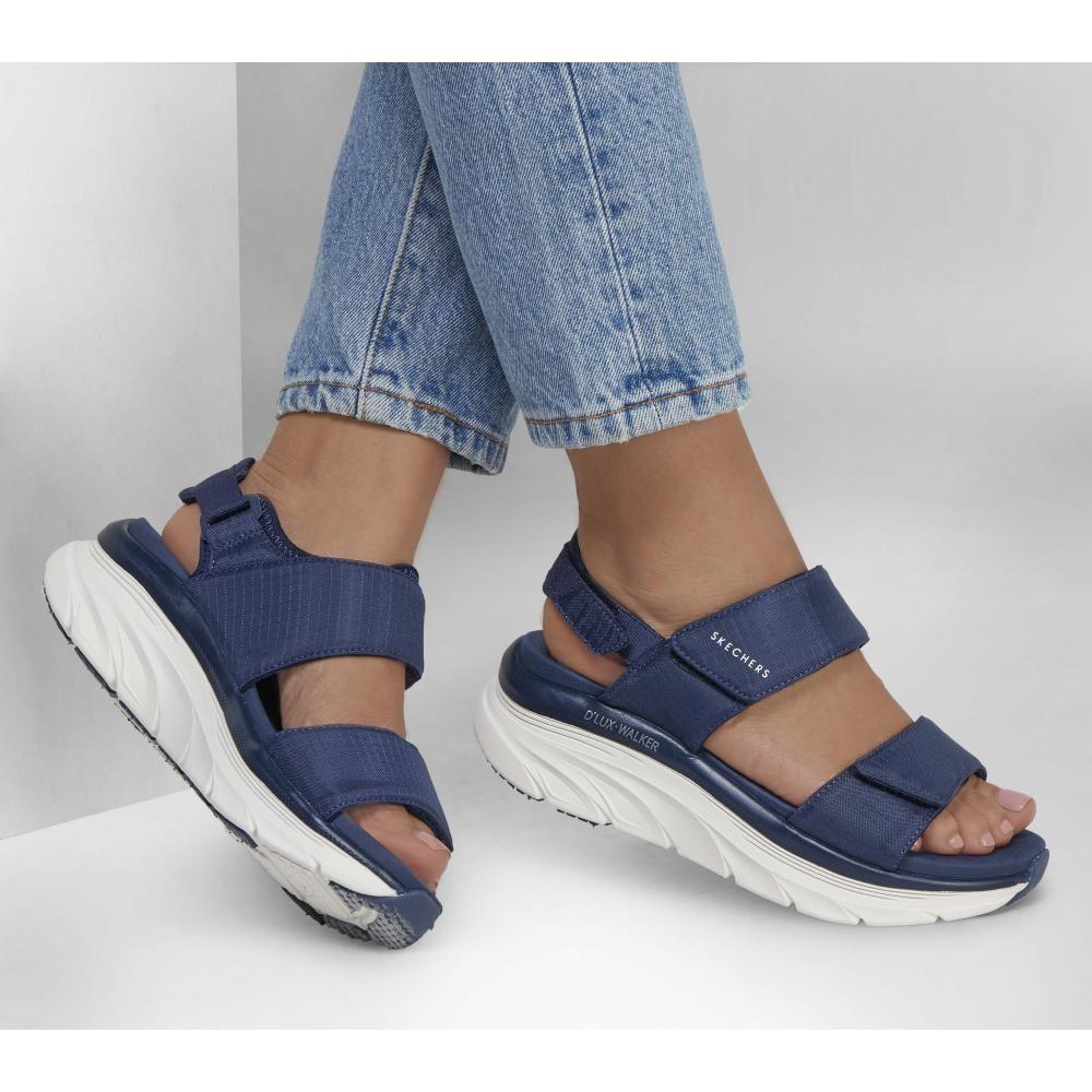 Sandalia Mujer D'Lux Walker Fresh Outlook Azul Skechers-1