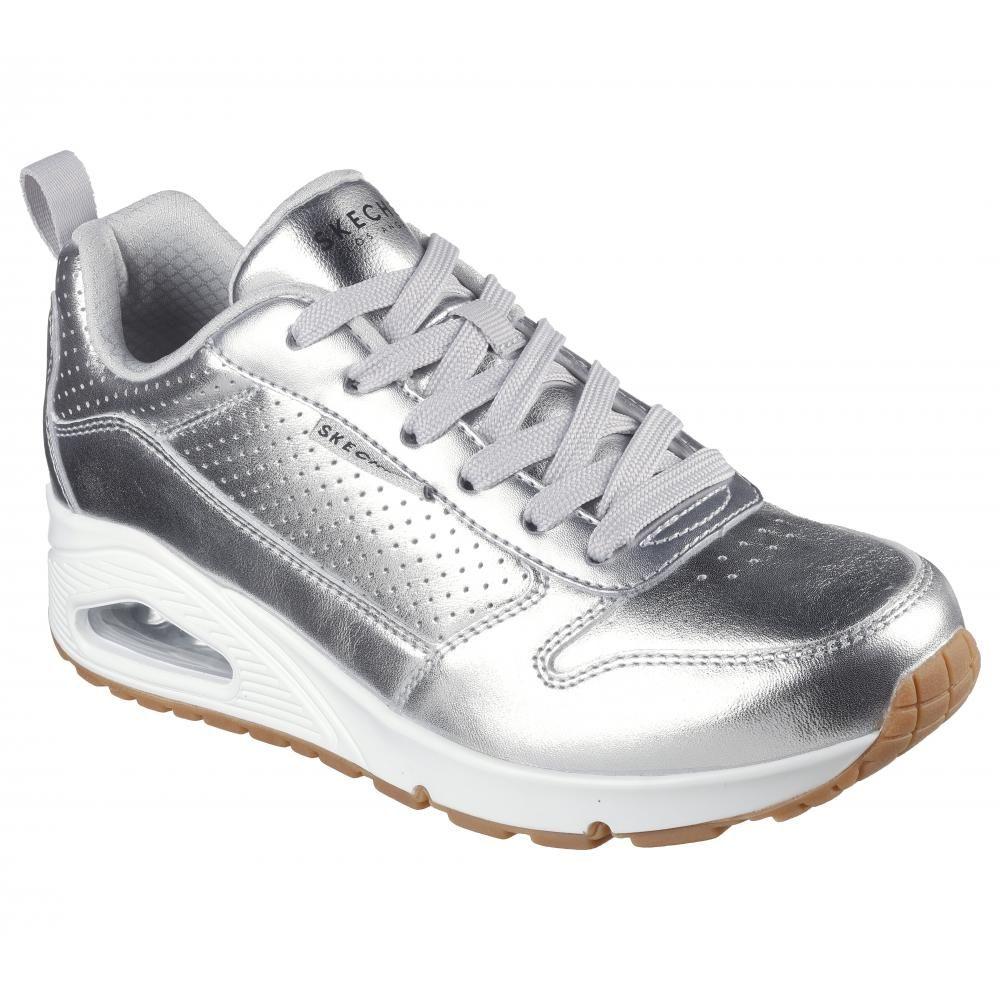 Zapatilla Mujer Uno Metallixs Gris Skechers-4
